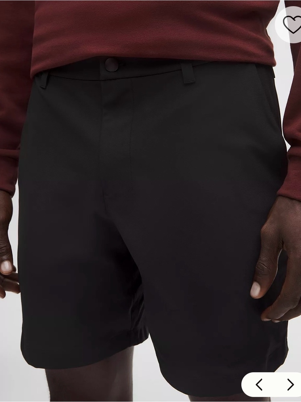lululemon athletica Men's Black Flat-Front Performance Shorts